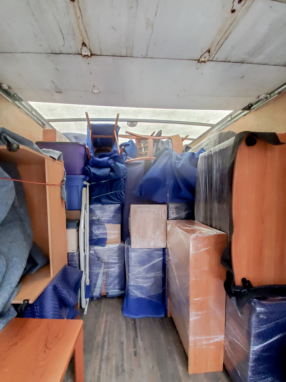 Carefully wrapped furniture